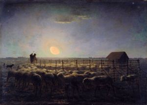 Millet The Sheepfold Moonlight 600